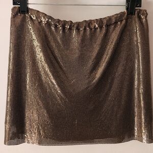 Gold metallic Versace-style "chainmail" mini-skirt
